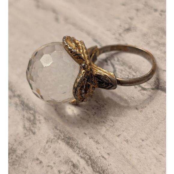 Vintage 60s Rainbow Crystal Ball Ring Size 5.75 - Picture 7 of 10
